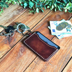 Leathercraft pattern for a keychain card wallet