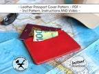 Handmade leather passport cover pattern printable PDF