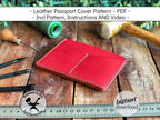 Handmade leather passport cover pattern printable PDF