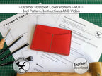 Handmade leather passport cover pattern printable PDF