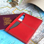 Leathercraft pattern for a compact passport cover