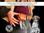 Handmade leather dog poop bag holder pattern printable PDF