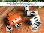 Handmade leather dog poop bag holder pattern printable PDF