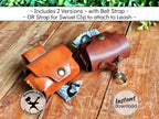 Handmade leather dog poop bag holder pattern printable PDF