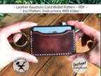 Handmade leathercraft keychain card wallet pattern printable PDF DIY