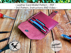 Handmade leather card wallet pattern printable PDF