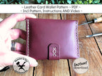 Handmade leather card wallet pattern printable PDF