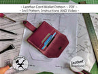 Handmade leather card wallet pattern printable PDF