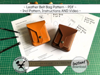 Handmade leather belt pouch pattern printable PDF