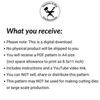 Handmade leathercraft pattern printable PDF infographic