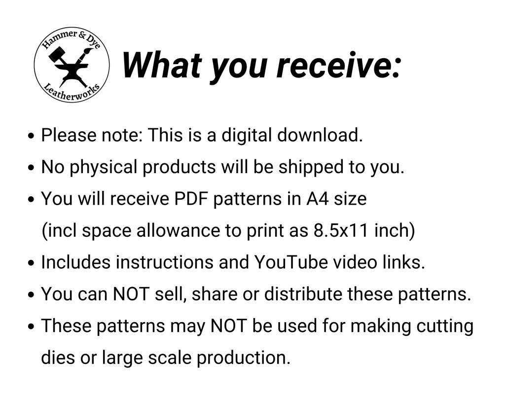 infographic for leathercraft pattern bundles
