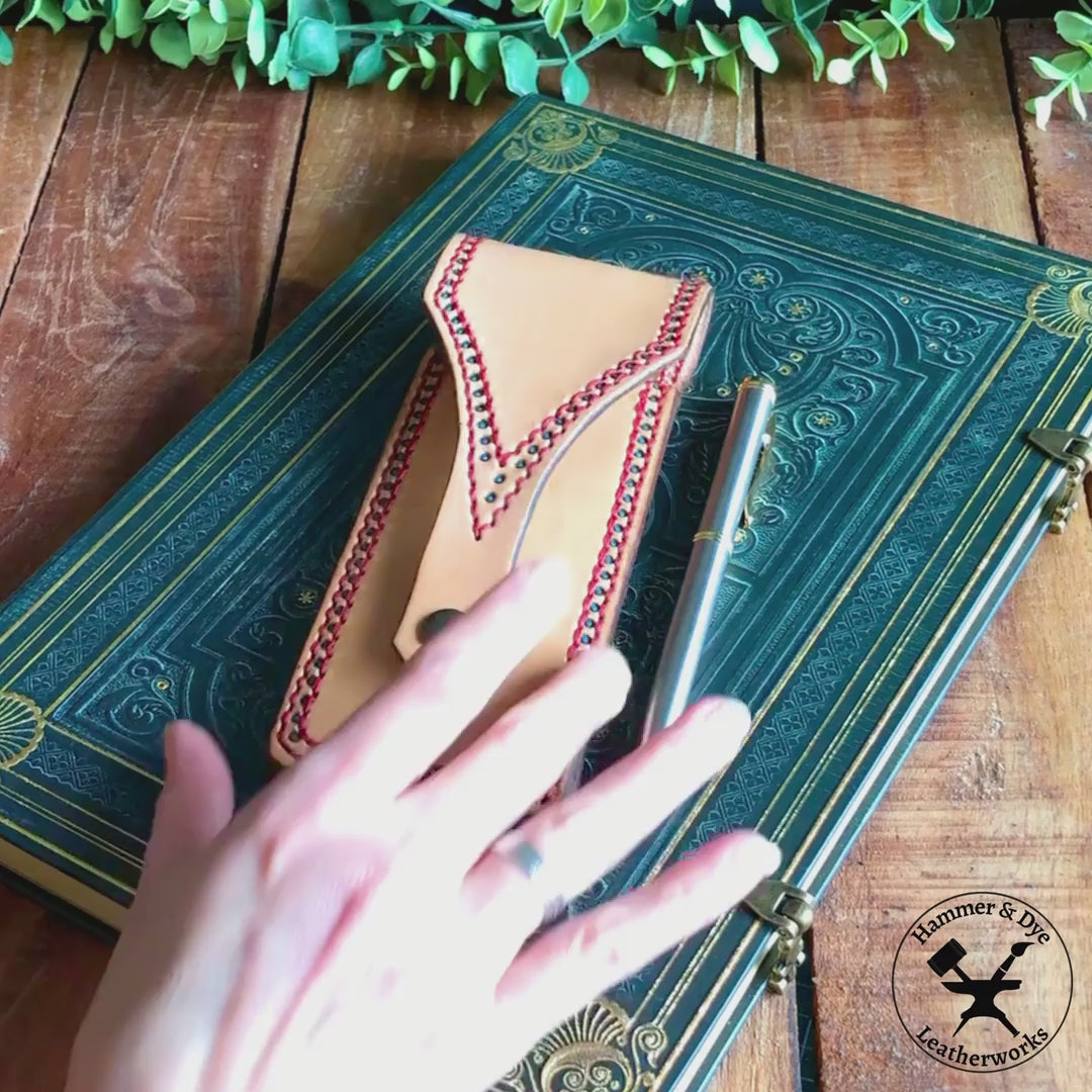 leather pen pouch pattern video