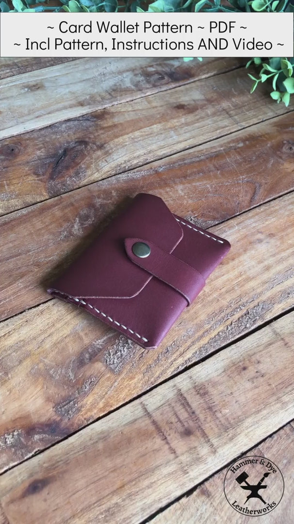 Leathercraft pattern for card wallet video
