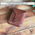 Leathercraft pattern for small edc belt bag video