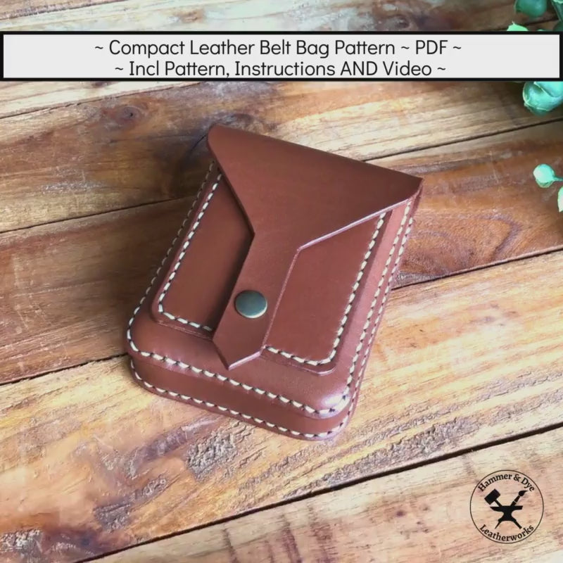 Leathercraft pattern for small edc belt bag video