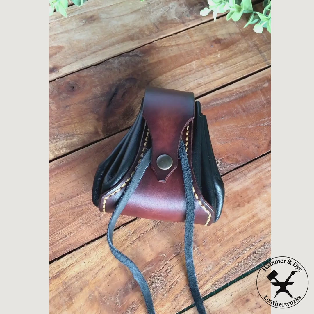 Leathercraft pattern for drawstring dice pouch video