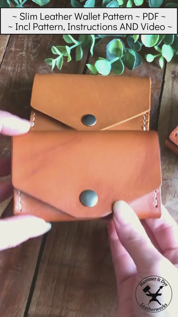 Leathercraft pattern for wallet with coin pocket video