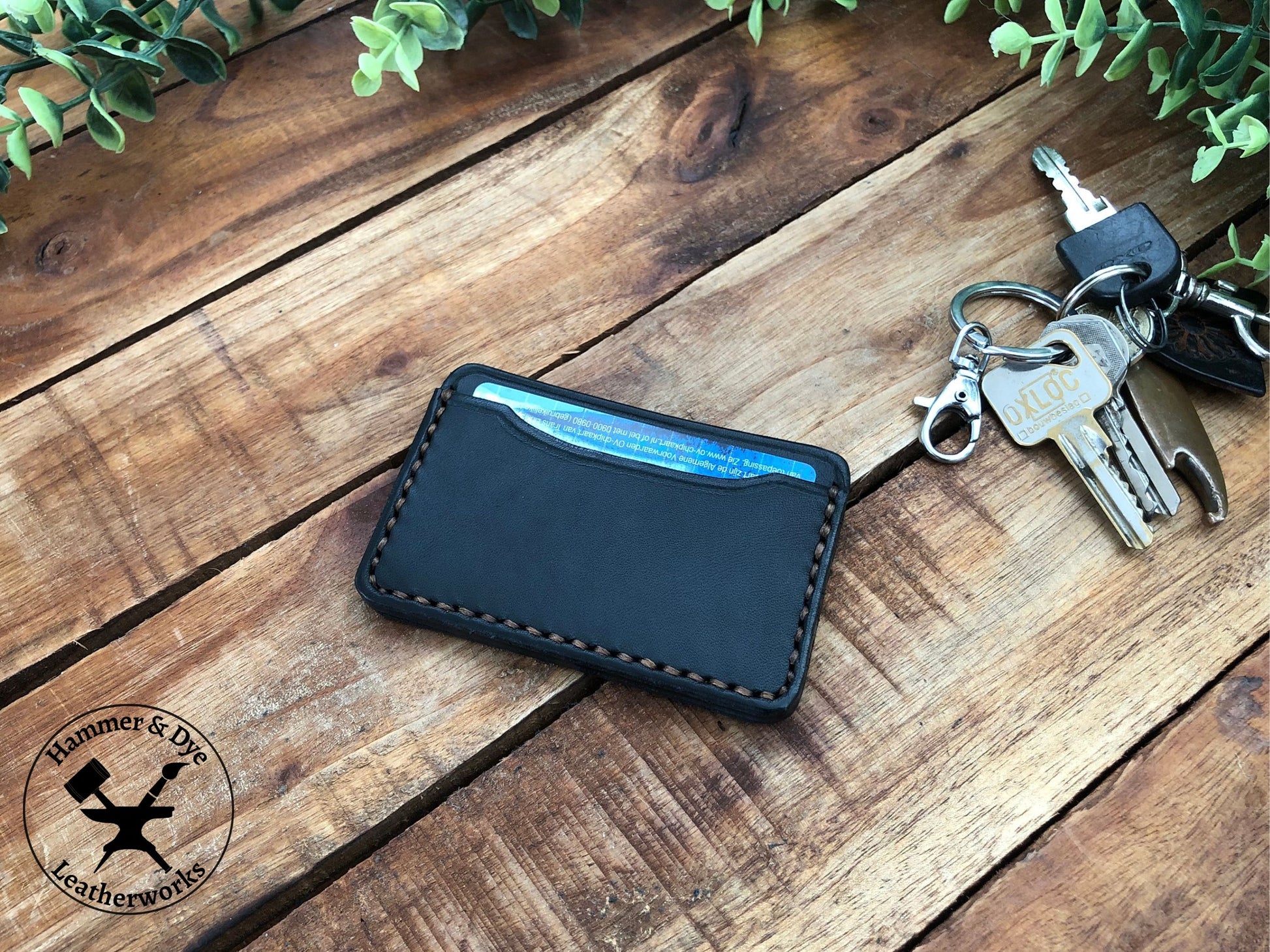 Minimalist Black Leather Card Wallet