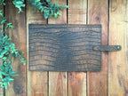Handmade Brown Leather Alligator Embossed Book Cover Outside View