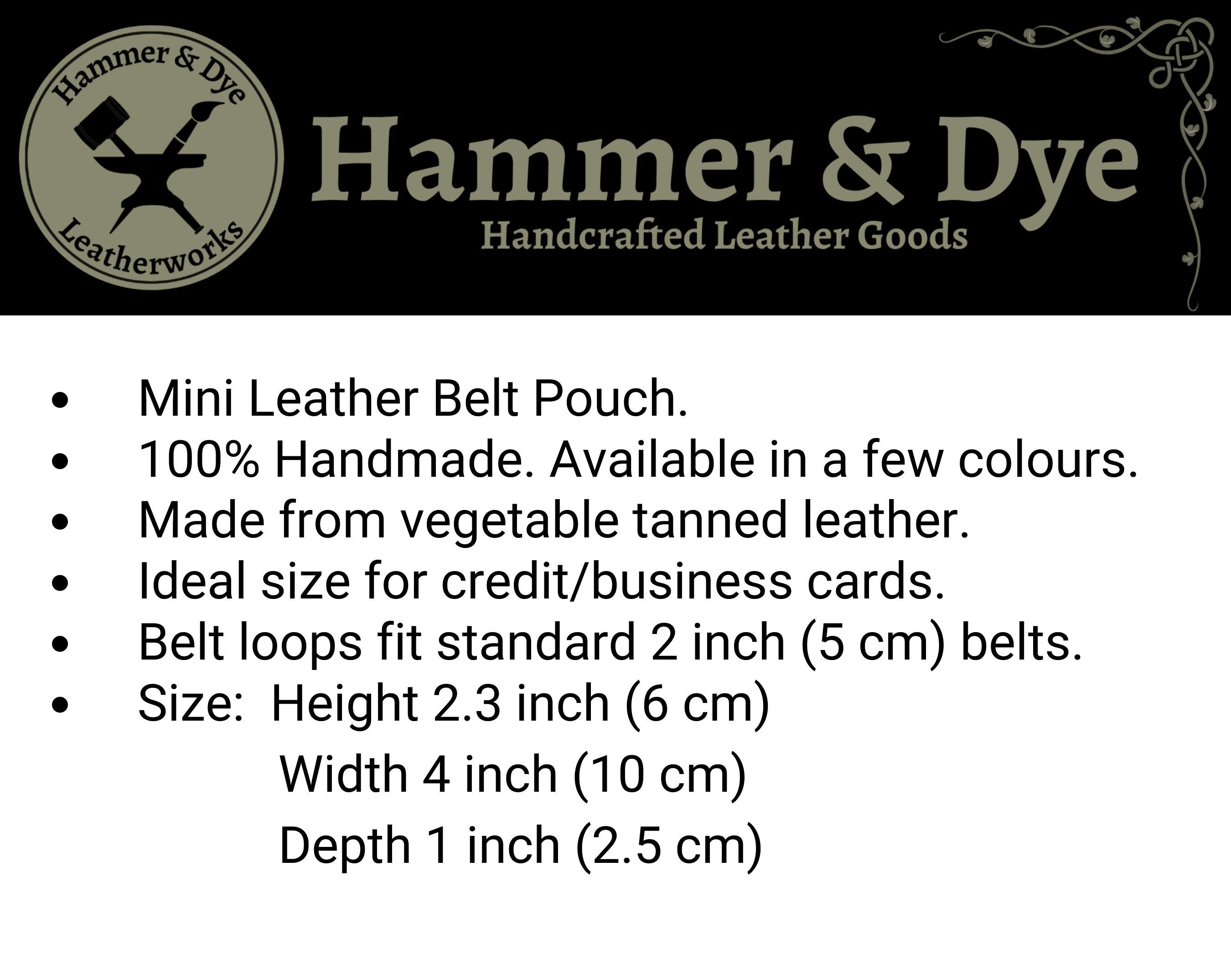 Mini Leather Belt Pouch, Ideal for credit or business cards.