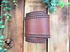 Wide Leather Wraparound Cuff Bracelet