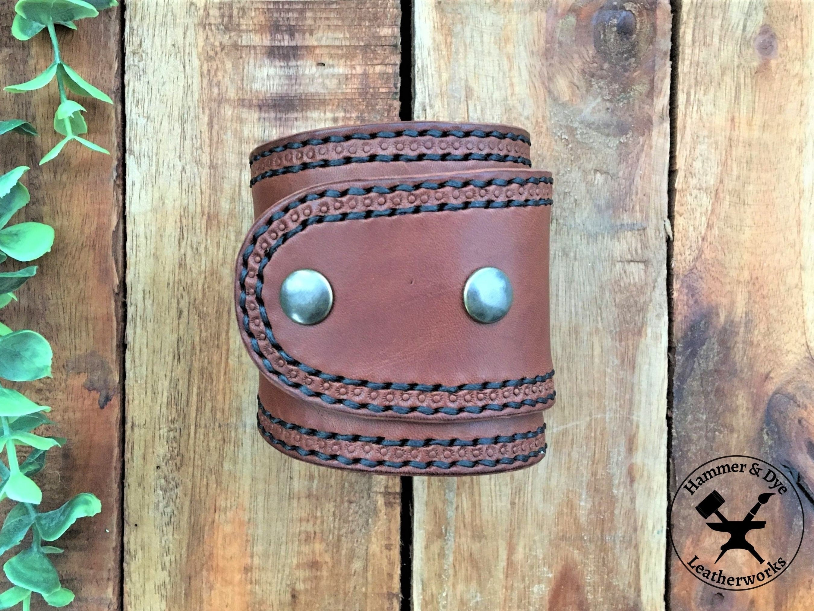 Wide Leather Wraparound Cuff Bracelet