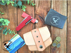 Handmade Undyed Mini Leather Belt Pouch for credit cards