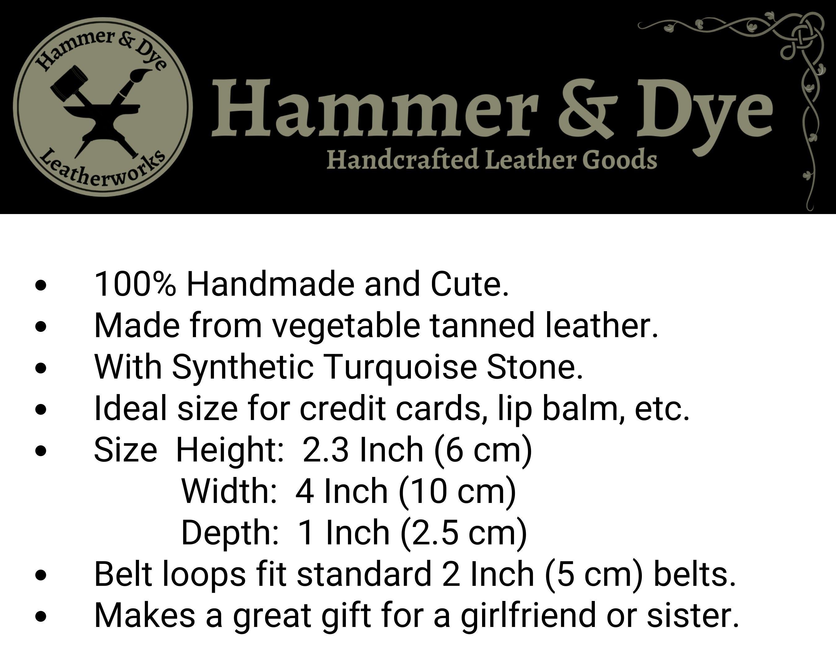 Boho Style Mini Leather Hip Bag with Turquoise detailing